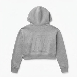 Hoodies courts pour femmes, sweat-shirts oversize personnalisés à manches longues, streetwear tendance, hauts à capuche, vêtements en gros - Product Image 2