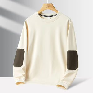 Sudadera con capucha informal de talla grande para hombre, camisa de manga larga con parche bordado y patrón sólido para otoño, tallas grandes disponibles - Product Image 2