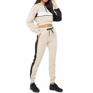Survêtement Jogging personnalisé de haute qualité dernier cri Ensembles deux pièces Entraînement Polaire Femmes Survêtement Joggers Gym Fitness Ensemble - Product Image 5