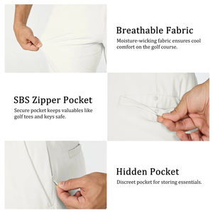 Pakistan fabricants hommes coupe classique pantalon de golf extensible dans les quatre sens couleur blanche coupe ajustée séchage rapide pantalon de golf été - Product Image 6