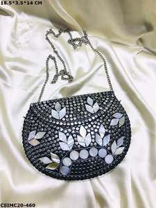 Handmade Designer Metal Mosaic Evening <b>Clutch</b> <b>Bag</b> <b>for</b> Ladies Handcrafted Bridal Mosaic <b>Clutches</b> - Product Image 3