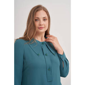 Tunique verte grande taille avec détail de col large - Product Image 5