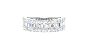 Anillo de Oro Sólido de 14K para Mujer con 57 Diamantes Naturales de Corte Brillante Redondo |   1.30 quilates de peso total |   Estilo de Lujo - Product Image 6