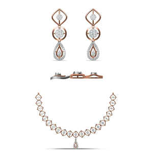 Luxury Vvs Miossanite Diamond 10K 14K White & Yellow Gold Cubic Fashion Necklace <b>Earring</b> Wedding Bridal Jewelry Sets for Women - Product Image 1