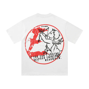 MIXED EMOTION เสื้อยืดแขนสั้นผ้าฝ้ายคอกลมพิมพ์ลาย - Product Image 5