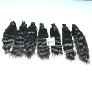 Extensions de cheveux humains indiens vierges non traités, ondulés, style naturel, double trame, couleur naturelle noire, extensions malaisiennes - Product Image 5