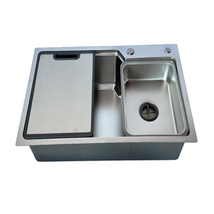 Durable Electrolysis Finish SUS304 Stainless Steel Large <b>Kitchen</b> <b>Sink</b> 3+0.75mm Thickness Model 7545 Manual Automatic Stretching - Product Image 2