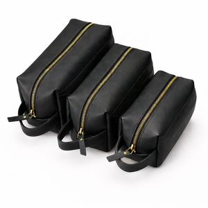 Bolsa de Aseo Colgante de Cuero Genuino, Nuevo Diseño Simple de Color Sólido, Bolsa de Viaje Grande Resistente al Desgaste - Product Image 3