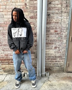 เสื้อสเวตเตอร์แฟชั่นฮิปฮอปขนาดใหญ่พิเศษมีกระเป๋าสอง HoodieY2k มีฮู้ดแฟชั่นกอธิคปักลายภาพการ์ตูน - Product Image 4