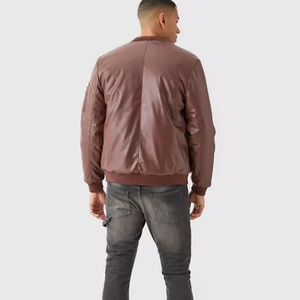 แจ็คเก็ตกันหนาวมีกระดุมสำหรับผู้ชาย, ใหม่เสื้อแจ็คเก็ตบอมเบอร์กันหนาวแบบมีกระดุม - Product Image 6