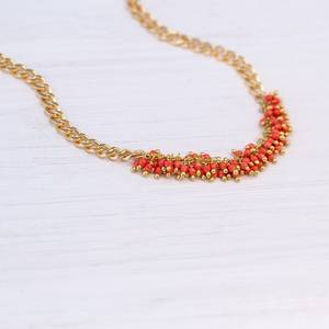 Beachy Turquoise Bar Choker nhỏ đính cườm đá quý Chunky tuyên bố chuỗi Layering Vòng cổ quà tặng cho bạn bè tốt nhất - Product Image 1