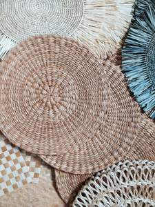 Wholesale Braided Seagrass Placemat Custom Boho <b>Place</b> <b>Mats</b> Round <b>Woven</b> Placemats for Dining Table - Product Image 3