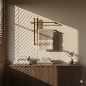 Chauffe-serviettes électrique mural de luxe en acier inoxydable doré à séchage rapide étanche moderne - Product Image 6