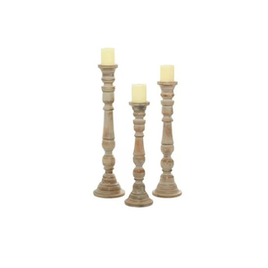 Bougeoirs Offre Spéciale Ensemble de bougeoirs décoratifs en bois Bougeoir en bois pour fête d'anniversaire de mariage - Product Image 5