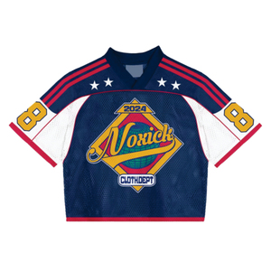 Maillot de football américain rétro sublimé personnalisé en maille respirante à manches courtes, coupe carrée, style streetwear, unisexe, vente en gros - Product Image 1