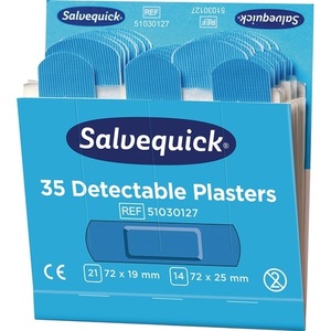 Tiras de Vendaje Autoadhesivas Detectables Salvequick, 6 Paquetes de Recarga de 35 Tiras Cada Uno - Product Image 1