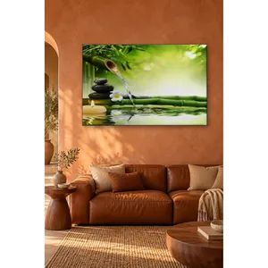 Impression sur toile Fida Bamboo Fountain, Candle and Stones Zen Garden - Product Image 5
