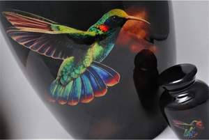 Petites urnes Mini petite urne de crémation en bleu et noir funérailles pour animaux de compagnie ou urne de cendres humaines pour souvenirs Miniature - Product Image 6