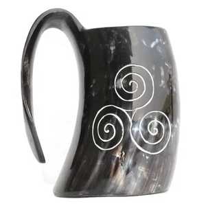 แก้วมักลายฮอร์นธรรมชาติของแท้แก้วดื่มกาแฟไวกิ้งแก้วลายสัตว์ทะเล - Product Image 5