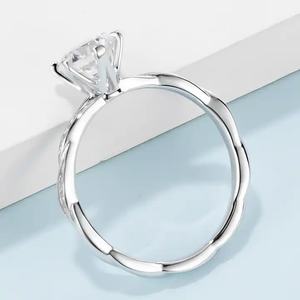 Bijoux fins, bague en argent sterling 925 avec diamant moissanite couleur D, prête à être expédiée, bijoux pour femmes - Product Image 4