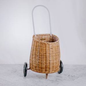 Cesta de mimbre con ruedas para niños pequeños, cesta de almacenamiento hecha a mano - Product Image 5