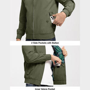 Chaqueta cortavientos Softshell con logotipo personalizado para hombre, cortavientos, transpirable, impermeable, diseño reflectante, algodón, descuentos por pedidos a granel - Product Image 5