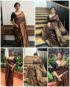 Nouveau Saree en soie Banarsi à la mode avec chemisier pièce économique Style Bollywood tenue de fête pour les femmes indiennes en gros de Surat - Product Image 4