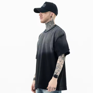 Camiseta transpirable ecológica de algodón 100% de punto de gran tamaño para hombre de alta calidad diseño de impresión personalizado al por mayor - Product Image 2