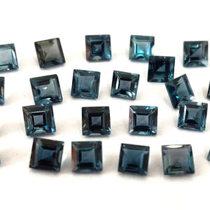 Topacio azul Londres natural corte cuadrado 7mm facetado-cuadrado de Topacio Azul Londres Suelto - Product Image 1