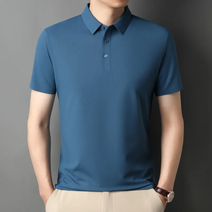 <b>High</b> Quality Wholesale Ice Silk Polo <b>Shirt</b> in Summer Loose <b>Collar</b> Short Sleeved <b>Men's</b> Polo <b>Shirts</b> Business Solid Color T-<b>shirt</b> - Product Image 2