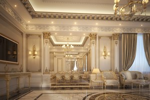 Juego de Sala de Estar Europeo Moderno, Extensible, Diseño Turco, Tapicería de Tela para Uso en Villas y Apartamentos - Product Image 2