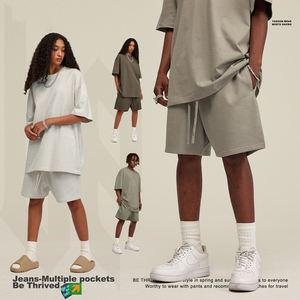 Shorts en molleton épais unisexe surdimensionnés 80% coton 20% polyester Qualité supérieure Vêtement décontracté Cordon de serrage Tricoté - Product Image 6