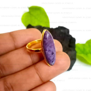 แหวนเพชร Charoite สีม่วงขนาด8x25มม. ล่าสุด925เงินสเตอร์ลิง - Product Image 2