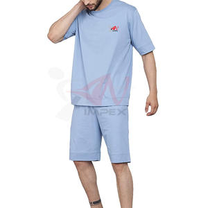 Conjunto de Camiseta y Pantalones Cortos Deportivos, Mezcla de Algodón Suave para Gimnasio, Fitness y Actividades al Aire Libre - Product Image 2