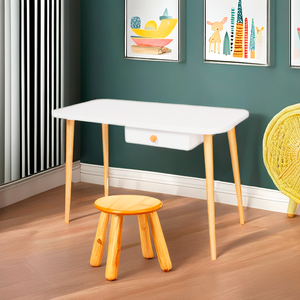 wholesalers online kids furniture cute mini rectangular white wooden and MDF wood kids' <b>table</b> for ages 6-10 - Product Image 3