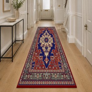 Tapis RUGS DEPOT LXDP-0308 en gros, rouge bordeaux, traditionnel, oriental, imprimé numériquement, lavable en machine, en chenille, antidérapant - Product Image 5