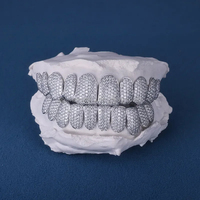 Grillz dentaire personnalisé en argent sterling 925, serti de diamants de laboratoire taille VVS, style Hip Hop, unisexe, cadeau de mariage, certifié GIA