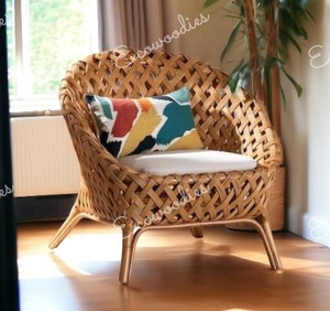 Nouveau Design Rotin Osier Armure De Luxe Rotin Lounge Arm Chaise À La Main Vintage Rotin Chaises En Plein Air Salon Restaurant - Product Image 5