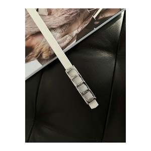 Thin <b>Chain</b> Buckle Basic Women's <b>Trouser</b> Belt, Jacket Belt, Dress Belt, Shirt Belt - WHITE-SILVER - Product Image 2