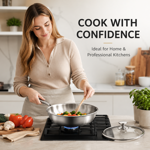 Juego de utensilios de cocina revestidos de 3 capas de acero inoxidable 304, sartén sin recubrimiento, olla para leche Wok, sartén para sopa para estufa de Gas de inducción, uso en cocina - Product Image 6