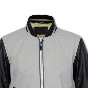 Chaqueta Bomber Universitaria con Ribete de Piel de Oveja, Invierno, Corte Ajustado, Forro Polar, Transpirable, Tejida, con un Solo Botón, para Hombre, Colección 2025 - Product Image 4
