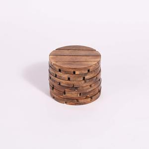 Sous-verres en bois d'acacia classiques écologiques personnalisés en gros (noyer et hêtre) pour tasses à café et à thé, par Royal Artisans DX7P - Product Image 3