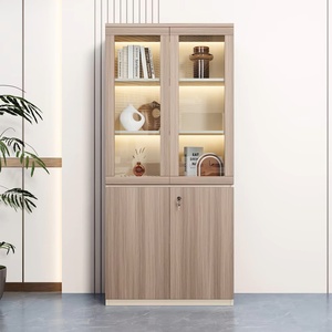 Industrial Modular Filing Cabinet Glass Sliding Doors Melamine <b>Office</b> Furniture Commercial Use Home School Hospital - Product Image 1