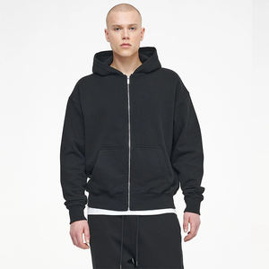 Sweat à capuche zippé oversize de haute qualité avec logo personnalisé Sweats à capuche amples et chauds à fermeture éclair avec logo pour hommes - Product Image 3