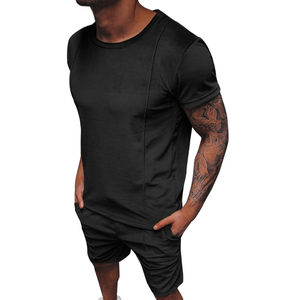 Ensemble de vêtements pour hommes de qualité supérieure personnalisée, couleurs violettes, ensembles de t-shirts et shorts en velours, ensembles en velours surdimensionnés, ensembles de shorts de course à vélo - Product Image 2