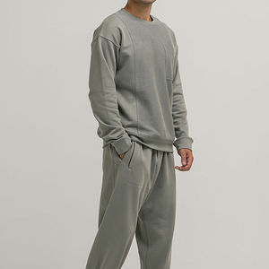 Sudadera de cuello redondo para hombre Sudadera con capucha de lana gruesa Logotipo personalizado Bordado Manga larga Sudaderas térmicas para hombre Servicio OEM - Product Image 5