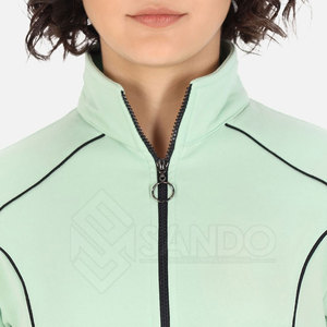 Conjunto Deportivo para Mujer, Nuevo, Diseño Sólido, Estilo Casual, Cuello Alto, 100% Algodón, Secado Rápido, Transpirable, para Invierno - Product Image 5