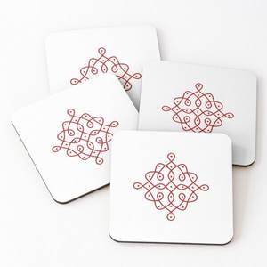 Hot Selling Tabletop Acacia Wood Over Printed Tea Serving <b>Coasters</b> 4 Pieces <b>Set</b> Kitchen Accessories Hot Selling 2024 - Product Image 6