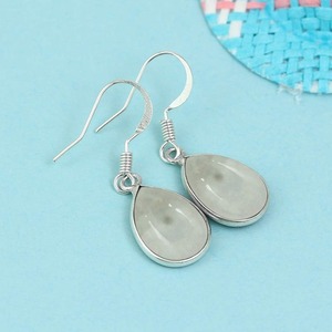 Boucles d'oreilles pendantes en argent sterling 925 massif, forme poire, bijoux tendance pour femmes, pour les fêtes - Product Image 2