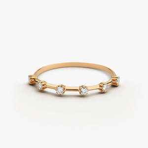 Layered Lab Grown Diamond Stacking Ring 0.10 Ctw G Color SI Clarity 14K Solid Gold Everyday Trendy Piece For Women Idea Gift - Product Image 2